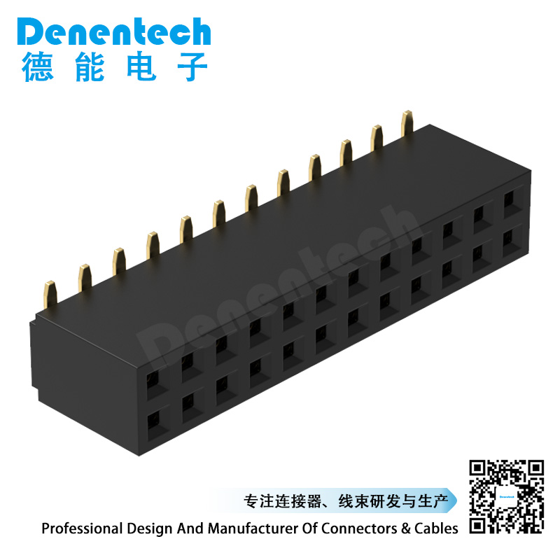 Denentech hot sale 2.54MM female header H5.7MM dual row straight SMT female header connector 